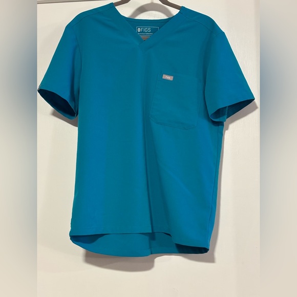 Figs Tops - Figs Teal V-Neck Short Sleeve Tee scrub top